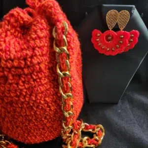 Conjunto de bolso Tejido  Naranja